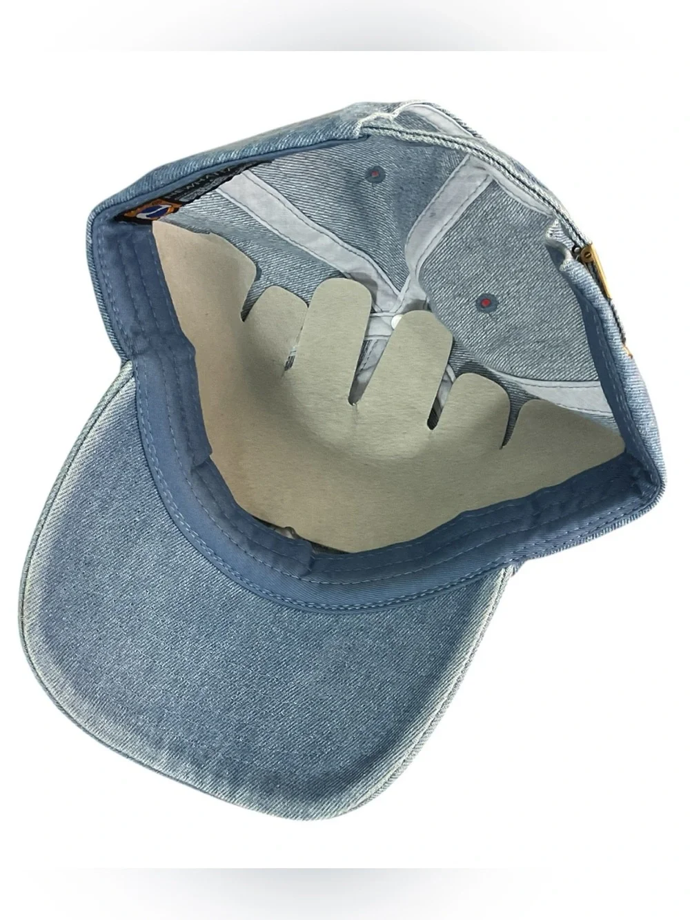 JLG USA Official Headwear Light Blue Washed Denim Baseball Cap Strapback NWOT